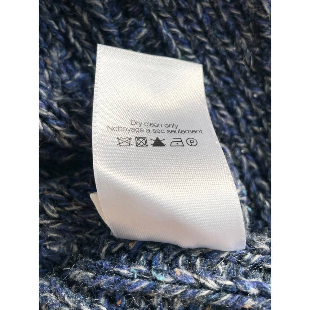 Veronica Beard Collina Sweater Vest Blue Cable Knit Wool Silk Turtleneck M/L - Picture 9 of 10